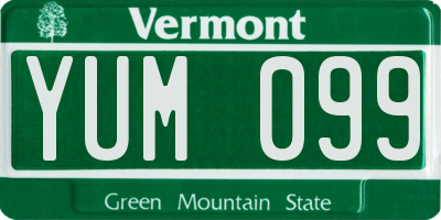 VT license plate YUM099