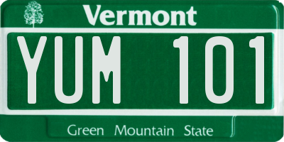 VT license plate YUM101