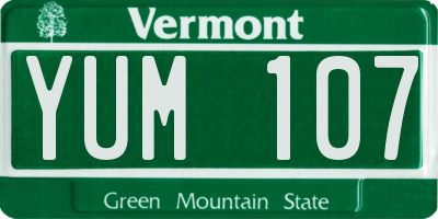 VT license plate YUM107