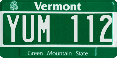 VT license plate YUM112