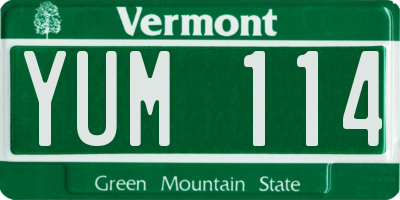 VT license plate YUM114