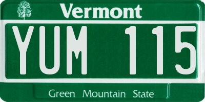 VT license plate YUM115