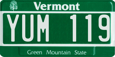 VT license plate YUM119