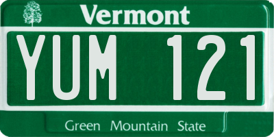 VT license plate YUM121