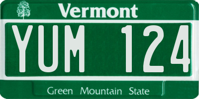 VT license plate YUM124