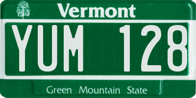 VT license plate YUM128