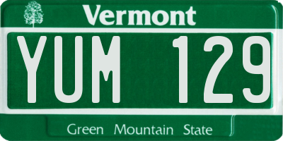 VT license plate YUM129