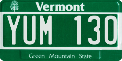 VT license plate YUM130
