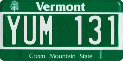 VT license plate YUM131