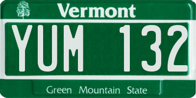 VT license plate YUM132