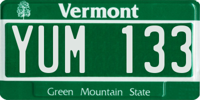 VT license plate YUM133