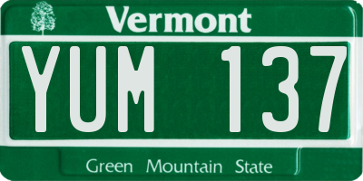 VT license plate YUM137