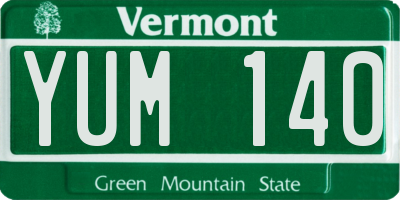 VT license plate YUM140