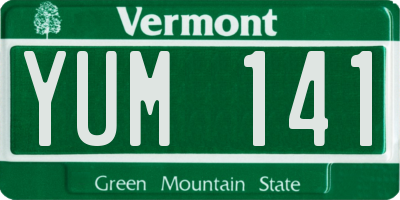 VT license plate YUM141
