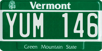 VT license plate YUM146