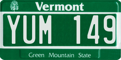VT license plate YUM149