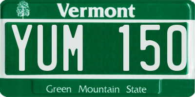 VT license plate YUM150