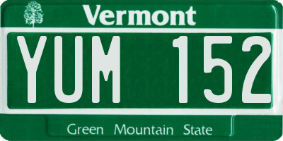 VT license plate YUM152