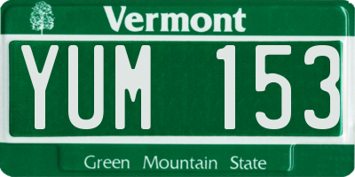 VT license plate YUM153