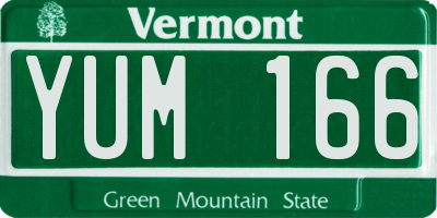 VT license plate YUM166