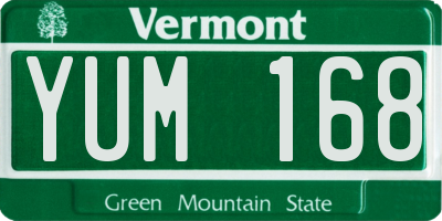 VT license plate YUM168