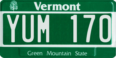 VT license plate YUM170