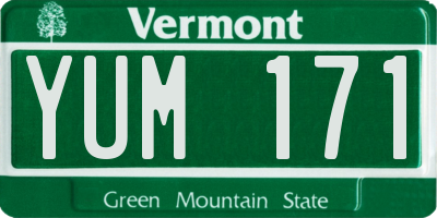 VT license plate YUM171