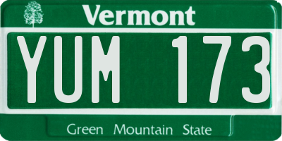 VT license plate YUM173