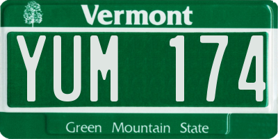 VT license plate YUM174