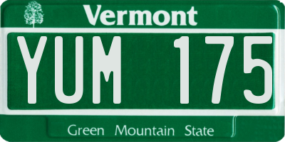 VT license plate YUM175