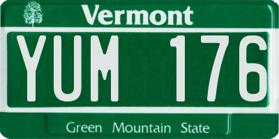 VT license plate YUM176
