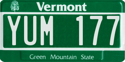 VT license plate YUM177