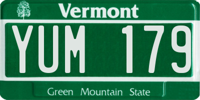 VT license plate YUM179