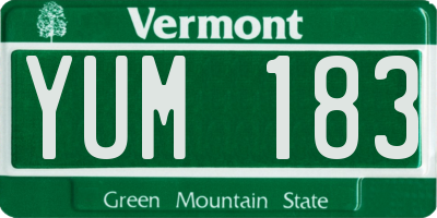 VT license plate YUM183