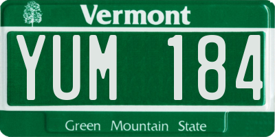 VT license plate YUM184