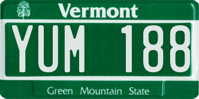VT license plate YUM188
