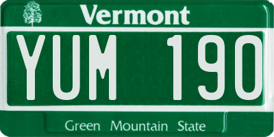 VT license plate YUM190