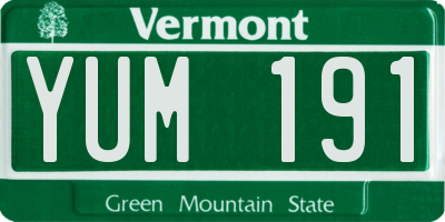 VT license plate YUM191