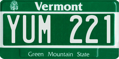 VT license plate YUM221