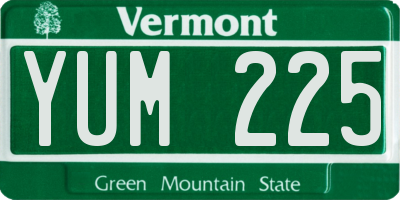 VT license plate YUM225