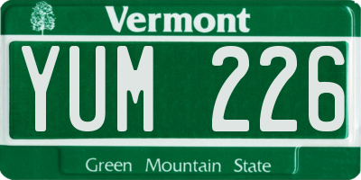 VT license plate YUM226