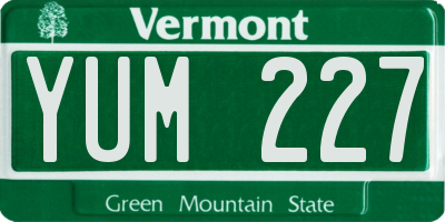 VT license plate YUM227