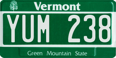 VT license plate YUM238