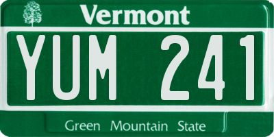 VT license plate YUM241