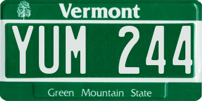 VT license plate YUM244