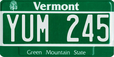 VT license plate YUM245