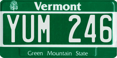 VT license plate YUM246
