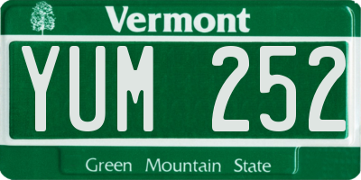 VT license plate YUM252