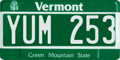 VT license plate YUM253