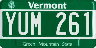 VT license plate YUM261